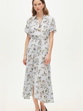 J CREW 10T Elena shirt-dress in crepe de chine CW232